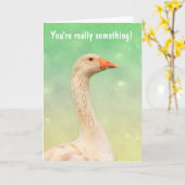 Elegant Goose Happy Birthday Kaart (Gele Bloem)