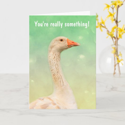 Elegant Goose Happy Birthday Kaart (Gele Bloem)