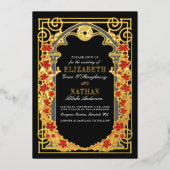 Elegant Gothic Autumn Cathedral Frame Wedding  Folie Uitnodiging (Voorkant)