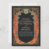 Elegant Gothic Autumn Cathedral Frame Wedding  Kaart (Voorkant)