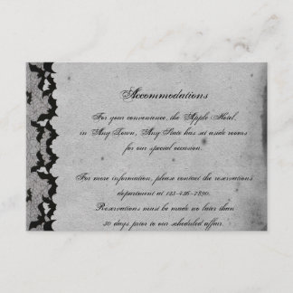 Elegant Gothic Bat Lace Posh Wedding Insert Informatiekaartje