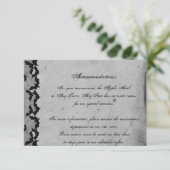 Elegant Gothic Bat Lace Posh Wedding Insert Informatiekaartje (Staand voorkant)
