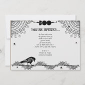 Elegant Gothic Black and White Halloween Party Kaart (Voorkant)