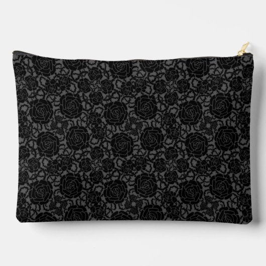 Elegant Gothic Black Roos Pattern - Gepersonalisee Etui (Achterkant)