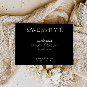 Elegant Gothic Black Save the Date Uitnodiging