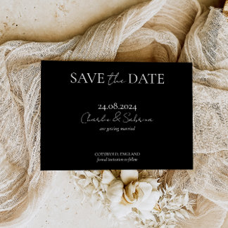 Elegant Gothic Black Save the Date Uitnodiging