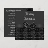 Elegant Gothic Black & Silver Wedding Kaart (Voorkant / Achterkant)