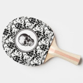 Elegant Gothic Black Skull Damask Tafeltennisbatje (Zijkant)