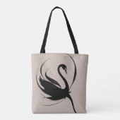 Elegant Gothic Black Swan Flower Tattoo Art Tote Bag (Achterkant)
