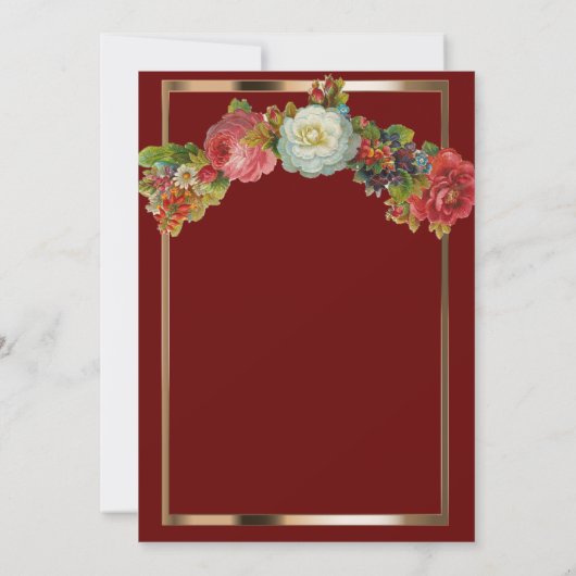 Elegant Gothic  bloemen, behalve de datum Kaart (Achterkant)