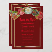 Elegant Gothic  bloemen, behalve de datum Kaart (Voorkant / Achterkant)