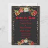 Elegant Gothic bloemen, behalve de datum Kaart (Voorkant)