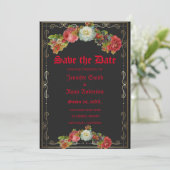 Elegant Gothic bloemen, behalve de datum Kaart (Staand voorkant)