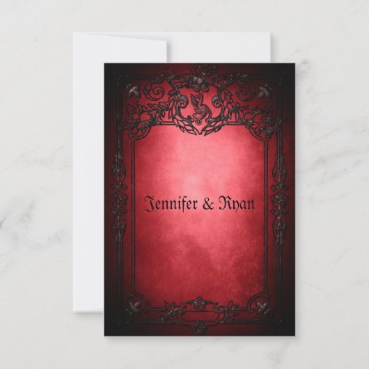 Elegant Gothic bruiloft Bedankkaart (Achterkant)