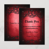 Elegant Gothic bruiloft Bedankkaart (Voorkant / Achterkant)