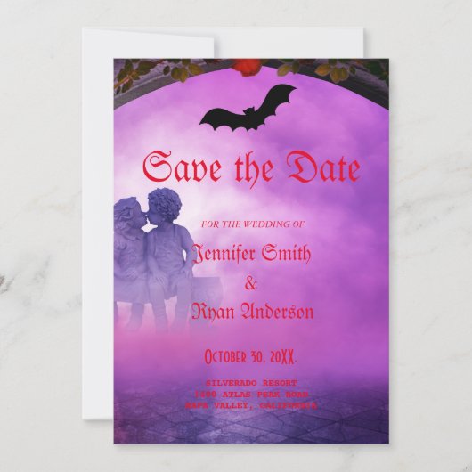 Elegant Gothic bruiloft behalve de datum Uitnodigi Kaart (Voorkant)