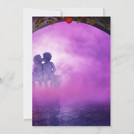 Elegant Gothic bruiloft behalve de datum Uitnodigi Kaart (Achterkant)