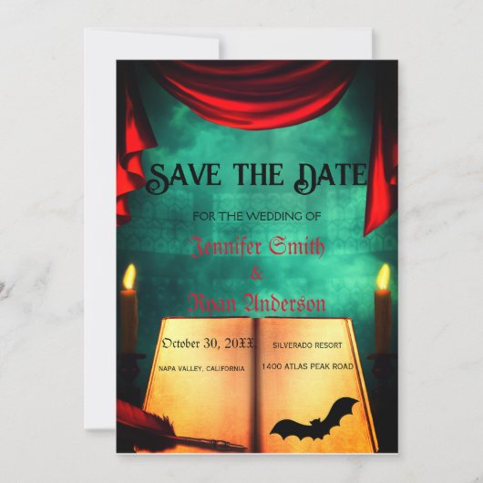 Elegant Gothic bruiloft behalve de datum Uitnodigi Kaart (Voorkant)