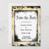 Elegant Gothic bruiloft behalve de datum Uitnodigi Kaart (Voorkant)