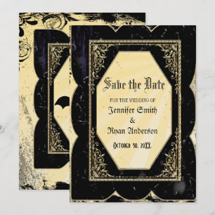 Elegant Gothic bruiloft behalve de datum Uitnodigi Kaart