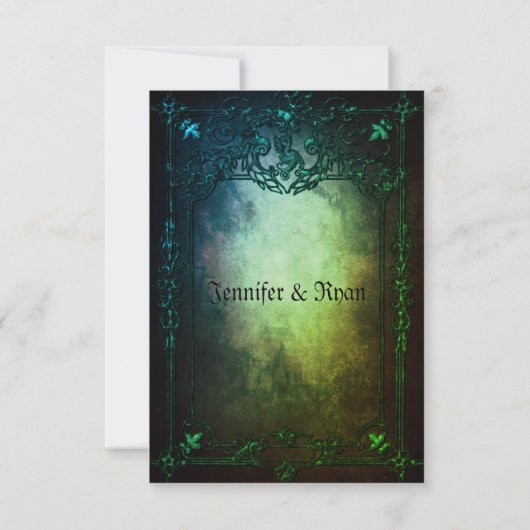 Elegant Gothic bruiloft Hartelijk dank Bedankkaart (Achterkant)