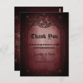 Elegant Gothic bruiloft Hartelijk dank Briefkaart (Voorkant / Achterkant)