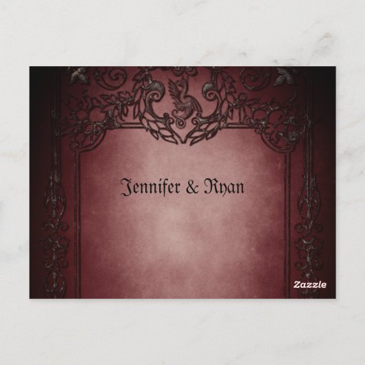 Elegant Gothic bruiloft Hartelijk dank Briefkaart (Achterkant)