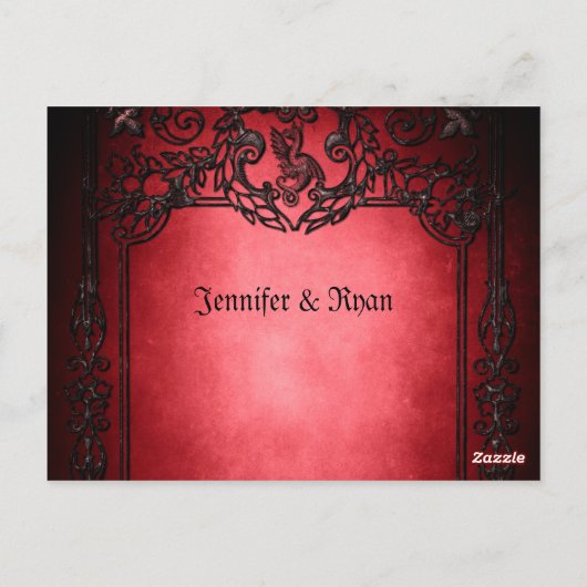 Elegant Gothic bruiloft Hartelijk dank Briefkaart (Achterkant)