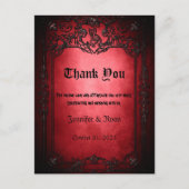 Elegant Gothic bruiloft Hartelijk dank Briefkaart (Voorkant)