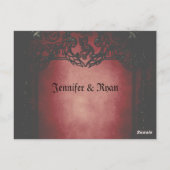 Elegant Gothic bruiloft Hartelijk dank Briefkaart (Achterkant)