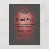 Elegant Gothic bruiloft Hartelijk dank Briefkaart (Voorkant)