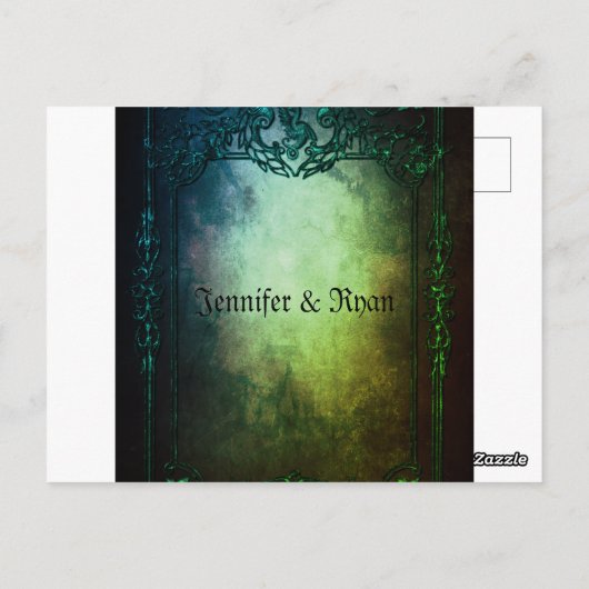 Elegant Gothic bruiloft Hartelijk dank Briefkaart (Achterkant)