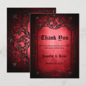 Elegant Gothic bruiloft Hartelijk dank Feestdagenkaart (Voorkant / Achterkant)