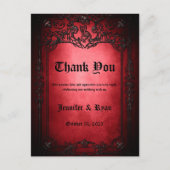 Elegant Gothic bruiloft Hartelijk dank Feestdagenkaart (Voorkant)