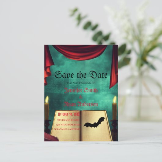 Elegant Gothic bruiloft met uitzondering van de da Briefkaart (Staand voorkant)