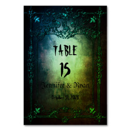 Elegant gothic bruiloft-nummer kaart