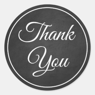 Elegant Gothic Chalkboard Black Hartelijk dank Ronde Sticker