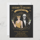 Elegant Gothic Costumes & Cocktails Halloween  Kaart (Voorkant)