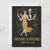 Elegant Gothic Costumes & Cocktails Halloween  Kaart (Achterkant)