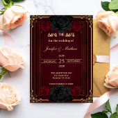Elegant Gothic Dark Romance Wedding Save the Date Kaart