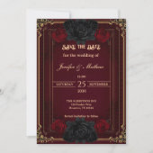 Elegant Gothic Dark Romance Wedding Save the Date Kaart (Voorkant)