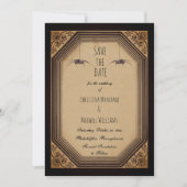 Elegant gothic Deco Lijst Cornices Save the Date (Voorkant)