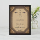 Elegant gothic Deco Lijst Cornices Save the Date (Staand voorkant)