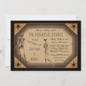 Elegant Gothic Deco Skeletons Rehearsal Dinner Inv Kaart (Voorkant)