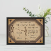 Elegant Gothic Deco Skeletons Rehearsal Dinner Inv Kaart (Staand voorkant)