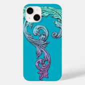 Elegant Gothic Design in Blue Case-Mate iPhone Case (Achterkant)