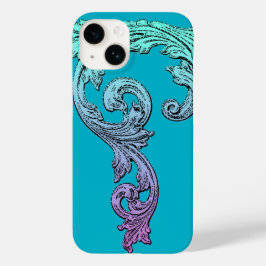 Elegant Gothic Design in Blue Case-Mate iPhone 14 Hoesje