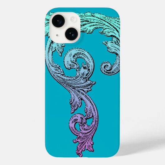 Elegant Gothic Design in Blue Case-Mate iPhone Case (Achterkant)