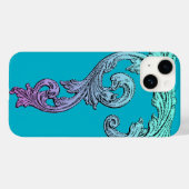 Elegant Gothic Design in Blue Case-Mate iPhone Case (Achterkant (horizontaal))