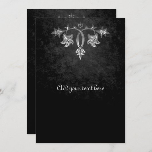 Elegant gothic donker romance bruiloft programma programmakaart (Voorkant / Achterkant)